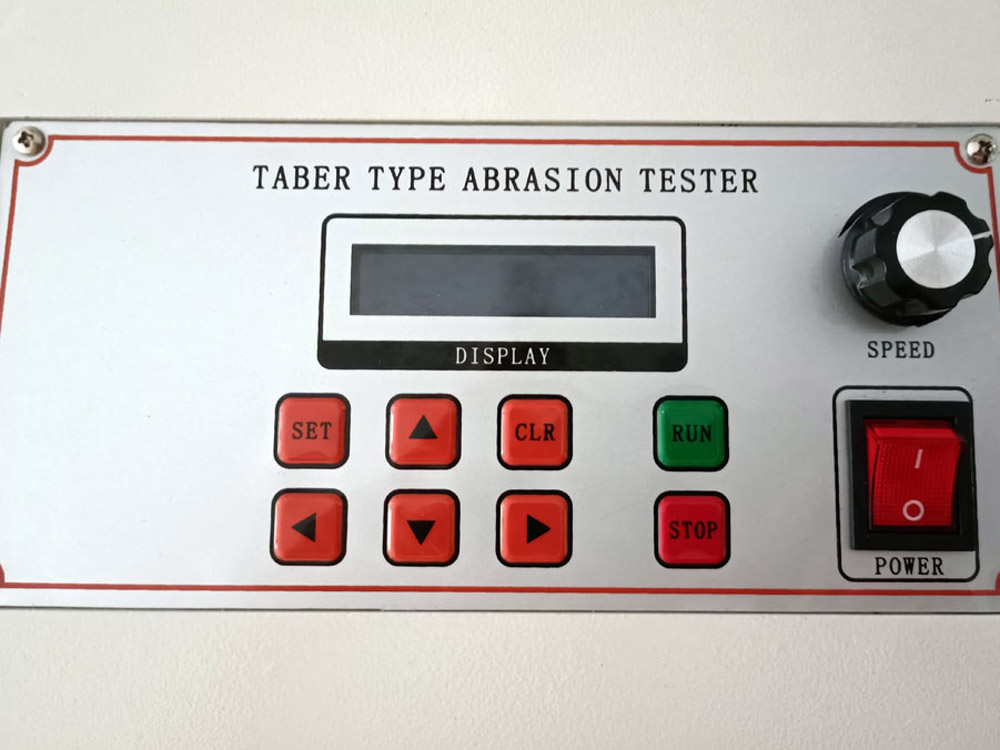 Control panel of Taber Abrasion Tester